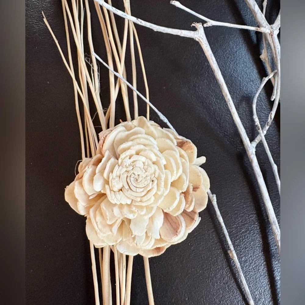 Elegant Floral Pinecone Twig Arrangement Red Blush Gold Green Brown Beige White